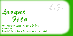 lorant filo business card