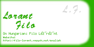 lorant filo business card